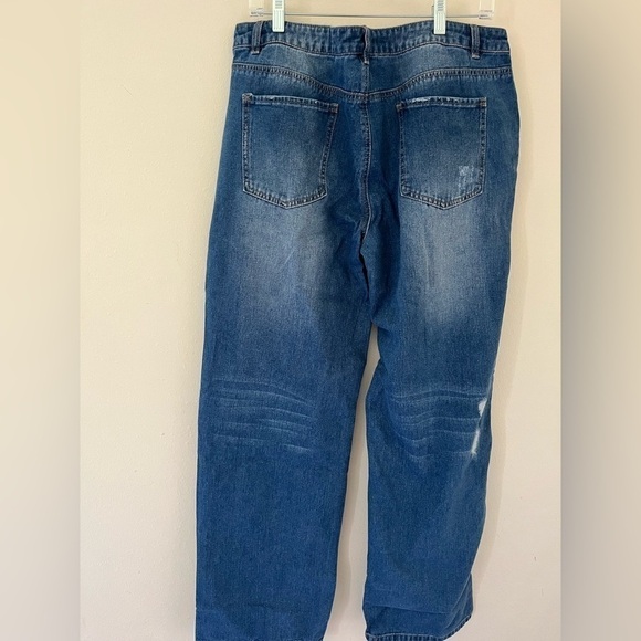 Midiross Women's Ripped Low Waist Straight Leg Jeans Denim 2XL plus size new - Picture 1 of 3